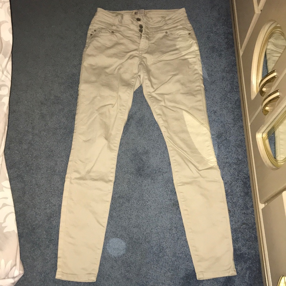 Mid rise tan pants